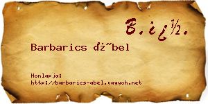 Barbarics Ábel névjegykártya